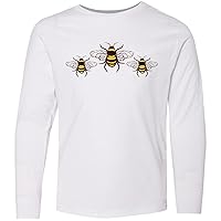 inktastic 3 Golden Bees Youth Long Sleeve T-Shirt