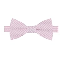 Jacob Alexander Men's Seersucker Striped Pattern Pre-tied Banded Bow Tie