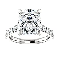 Moissanite Twist Ring Set, 4.0 CT Elongated Cushion Cut Stones, Sterling Silver, Engagement Anniversary Rings