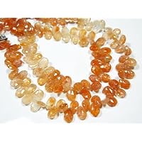 1/2 Strand-AAA Sunstone Faceted Shaded Pear Briolette -Stones Measure- 7x5-8x6mm