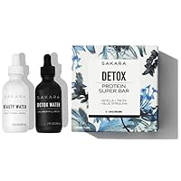 Sakara Beauty Water + Detox Water Drops, 60 Servings & Protein Super Bars, 8 Servings Tahini + Vanilla Flavor