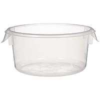 Rubbermaid Commercial Products Plastic Round Food Storage Container for Kitchen/Food Prep/Storing, 2 Quart, Clear, Container Only (FG572024CLR)