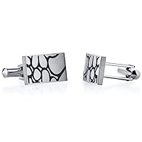 Peora Handsome Titanium Cufflinks for Men for Tuxedo, Business or Formal Shirts, Sleek Rectangular Shape