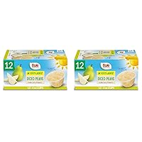 Dole Fruit Bowls Diced Pears in 100% Fruit Juice Snacks, 4oz 12 Total Cups, Gluten & Dairy Free, Bulk Lunch Snacks for Kids & Adults (Pack of 2)