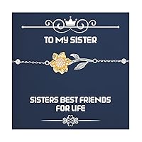 Beautiful Sister Sunflower Bracelet, Sisters Best Friends For Life, Present For Little Sister, Fun Gifts From Sister