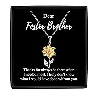 Thank You Foster Brother Necklace Appreciation Gift Gratitude Present Idea Thanks For Always Be There Quote Jewelry Sterling Silver With Box