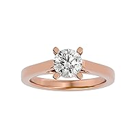 Certified 18K Gold Ring in Round Cut Moissanite Diamond (1.08 ct) with White/Yellow/Rose Gold Anniversary Ring for Women