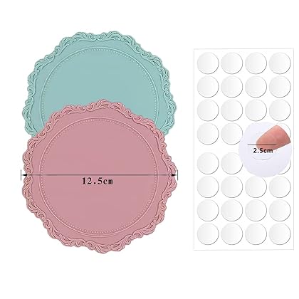 PXIRANZR Wax Seal Silicone Pad, Wax Seal Kit, 2 Piece Wax Seal Pads with 32 Removable Double Sided Adhesives for Crafts, Invitations, Christmas Gift Wrapping, etc.