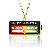 Social Battery Meter Pendant Necklace