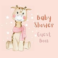 Baby Shower Guest Book: Giraffe Baby Shower Guest Book to Welcome Baby Boy Girl | Safari Jungle Forest Woodland Animals Baby Shower Decorations | ... Log Pink Orange Theme (Premium Cream Paper)