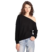 Minnie Rose Womens Long Sleeve Off The Shoulder Cashmere Pull On SweaterÊ