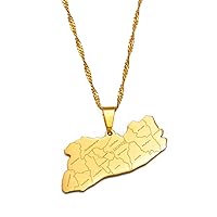 Map of El Salvador Pendant Necklaces - Charm Ethnic African Thin Chain Necklaces,Gold Color Patriotic Maps Flag Hip Hop Jewelry for Women Men Party Gift
