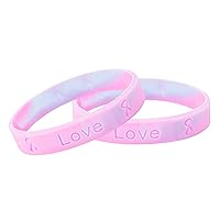 Pink & Blue Silicone Bracelets Bundle Pack – Pink & Blue Ribbon Awareness Silicone Bracelets for Awareness, Memorials, Fundraising & Gift-Giving – Perfect for Women and Men