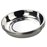 4-Pack 10 INCHES Stainless Steel Round Plate/Camping Metal Dinner Plates