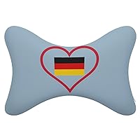 I Love Germany Red Heart Car Seat Neck Pillow Soft Car Headrest Pillow Universal Head Rest Cushion 2PS