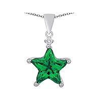 Sterling Silver Large 14mm Fancy Star Pendant Necklace
