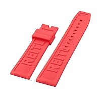 Watch Accessories Suitable for Breitling Series 22 24mm Pin Buckle Men's and Women Watch Straps (Color : Red, Size : 22mm)