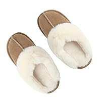 Womens/Mens Slippers Memory Foam Fluffy Faux Fur Soft Slippers,Anti-Skid Cozy Plush Warm House Shoes for Indoor Outdoor Winter