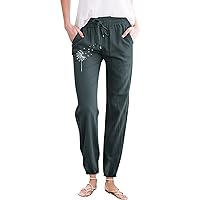 Womens Cargo Pants High Waist Wide Leg Pants Yoga Pants Stretchy Elastic Hiking Joggers Pants Baggy Trousers(B22)