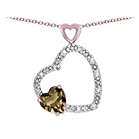 Solid 14k Gold Double Open Heart Pendant Necklace