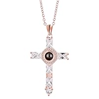 Cross Pendant Necklace Exquisite Polished Alloy Unisex Stylish Cross Necklace for Daily Dress