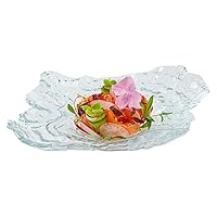 Restaurantware Vetri 8.9 x 6.7 x 1.8 Inch Glass Serving Dish 1 Durable Unique Serving Dish - Seashell Design Dishwashable Clear Glass Dinnerware For Hot & Cold Foods