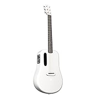 LAVA ME 3 Carbon Fiber Smart Guitars for Adults Teens Beginners, Acoustic-Electric Guitarra with HILAVA OS, w/Space Gig Bag 38'' White