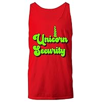 Unicorn Security Neon Green Vintage Retro 70s 80s 90s Plus Size Women Men Unisex Tank Top Red