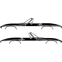 2X Classic Car Silhouette Decal Stickers for Chevrolet Corvette C2 Convertible