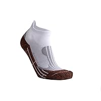 1 Pair White Orange Breathable Ankle Run Sock Size Regular #MNBP