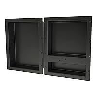 Redi Niche Triple Niche Recessed Shower Shelf- Black, Three Inner Shelves, 32-Inch Width x 20-Inch Height x 4-Inch Depth