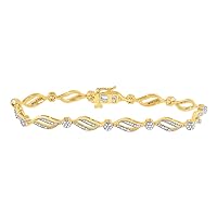 10K Yellow Gold Diamond Link Bracelet 1/2 Ctw.