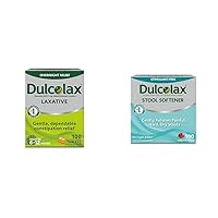 Dulcolax Stimulant Laxative Tablets (100 Count) Gentle Overnight Constipation Relief, Bisacodyl 5mg & Stool Softener Laxative Liquid Gel Capsules (100ct) for Gentle Relief, Docusate Sodium 100mg