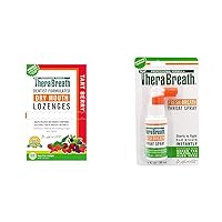 TheraBreath Dry Mouth Lozenges with Zinc (100 Count) and Throat Spray for Fresh Breath (1 Ounce)