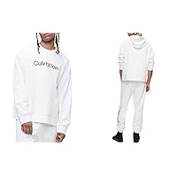 Calvin Klein Men's Relaxed Fit Logo Crewneck Sweatshirt & Logo French Terry Joggers