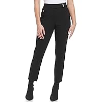 Calvin Klein Women's Everyday Straight Two Button Tab Lux Stretch Trouser