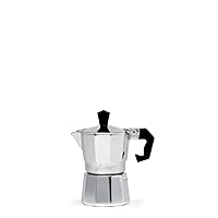 Primula Classic Stovetop Espresso and Coffee Maker, Moka Pot for Italian and Cuban Café Brewing, Greca Coffee Maker, Cafeteras, 1 Espresso Cup, Silver
