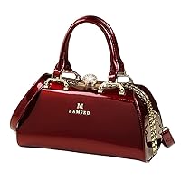 Fashion Leather Women's Top Handle Satchel Crossbody Handbags Crystal Evening Bag Purses Hard Shoulder Bags