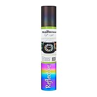 TECKWRAP Black Holographic Reflective Adhesive Vinyl Flashlight Sensitive Vinyl for DIY Craft Cutters, Signs, Scrapbooking, 1ftx5ft, Black