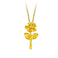 GOWE 24k Gold Flower Pendants Wedding Engagement Festival Gifts Elegant Choker Woman Fine Jewelry Flowers Classic Real 999 Solid New