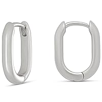 Amazon Essentials 14k Gold Plated or Silver Plated Modern Oval Hoop Earrings