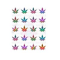 Colorful Pot Leaf / Cannabis/ Weed Waterslide / Water Transfer Nail Decals/Nail Art