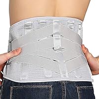 Lower Back Braces for Back Pain Relief - Compression Belt for Men & Women - Lumbar Support Waist Backbrace for Herniated Disc, Sciatica, Scoliosis - Breathable Mesh Design, Adjustable Straps (L, Gray)