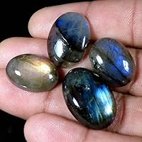 53.30Cts. 100% Natural Multi Labradorite 4Pcs Oval Cabocbon Loose Gemstone Mixmm.XMixmm.XMixmm.