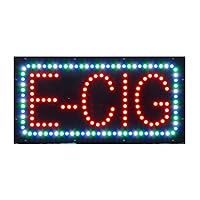 LED E-Cigs Sign for Business, Super Bright LED Open Sign for Vaporizer Store, Electric Advertising Display Sign for Tobacco Shop Storefront Window Home Decor. (E-Cig)