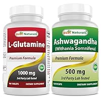 Best Naturals L-Glutamine 1000 mg & Ashwagandha Extract 500 Mg