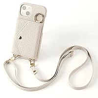 Crossbody Card Pocket Wallet Phone Case for iPhone 13 12 15 14 11 Pro XS Max X XR 7 8 Plus Leather with Ring,White,for iPhone 15