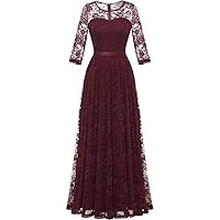 2/3 Sleeves Chiffon Bridesmaid Dresses Floral lace Long Women's Formal Dresses