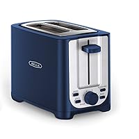 BELLA 2 Slice Toaster with Auto Shut Off - Extra Wide Slots & Removable Crumb Tray and Cancel, Defrost & Reheat Function - Toast Bread, Bagel & Waffle, Blue