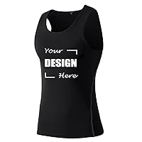 TOPTIE Personalized Mens Compression Base Layer Sleeveless Trainning Shirt Both Sides Custom Logo Printed Top